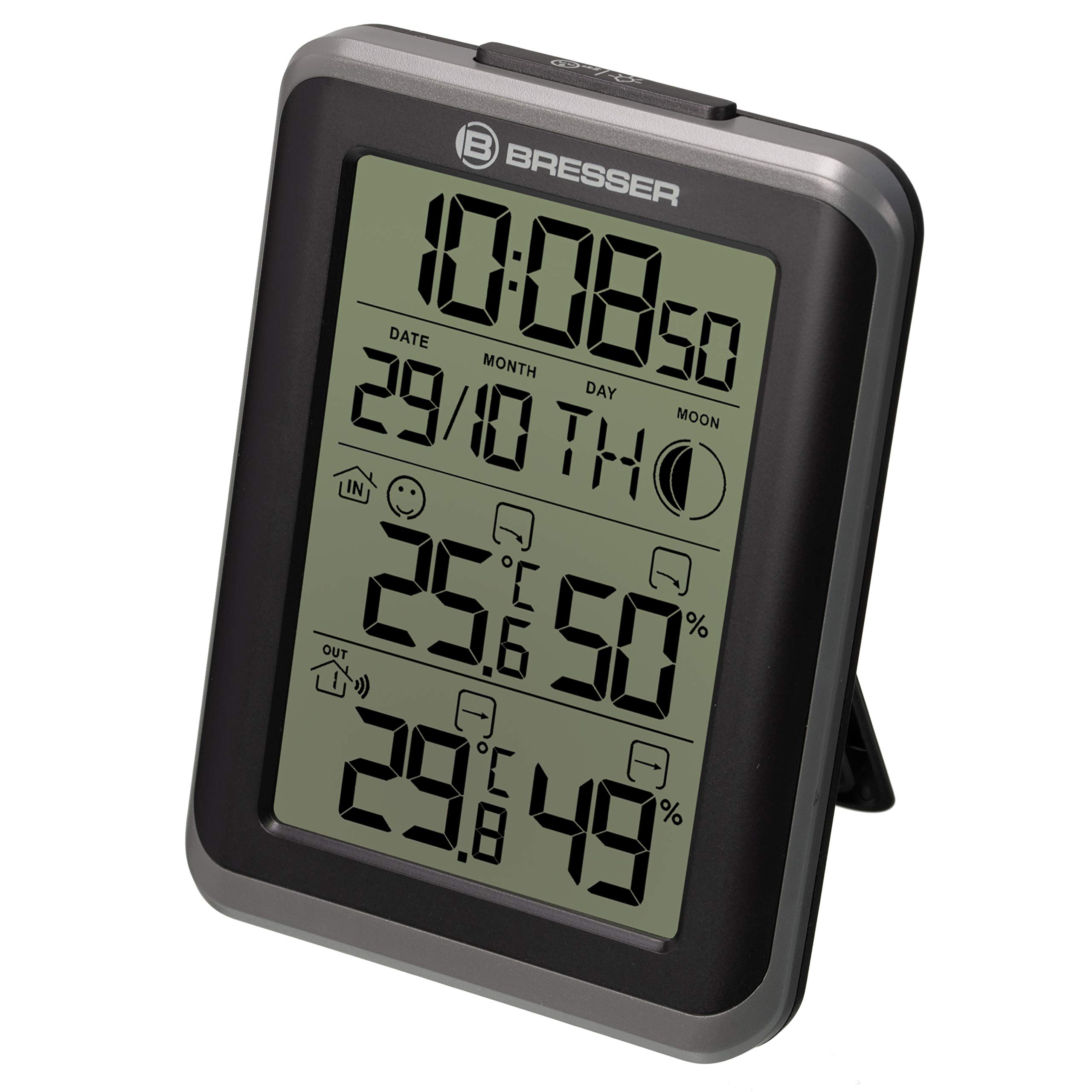 bresser-myclimate-thermo-hygrom-tre-avec-heure-date-phases-lune-et-r-veil-noir image 2