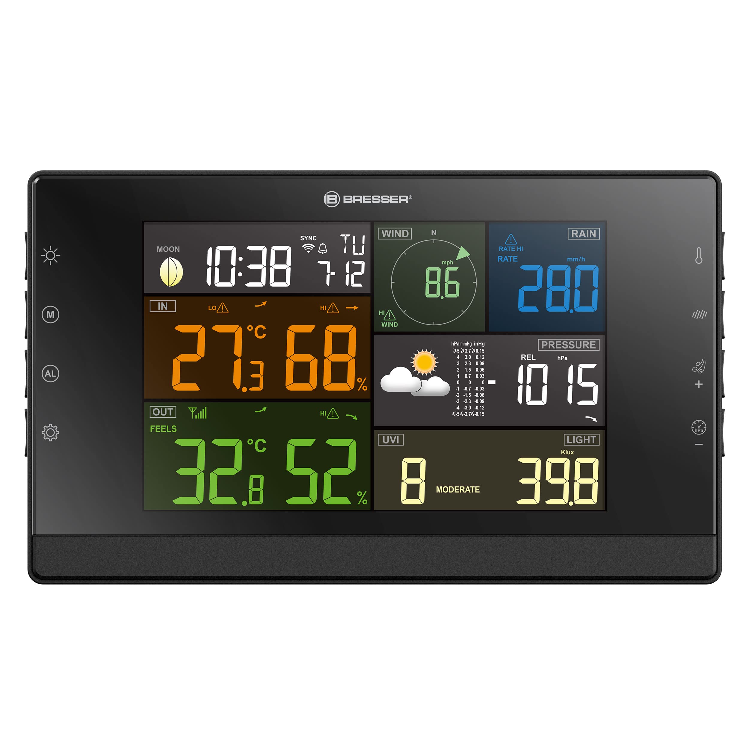 bresser-profi-wsc-station-m-t-o-wifi-capteur-7-en-1-cran-couleur-grise image 3