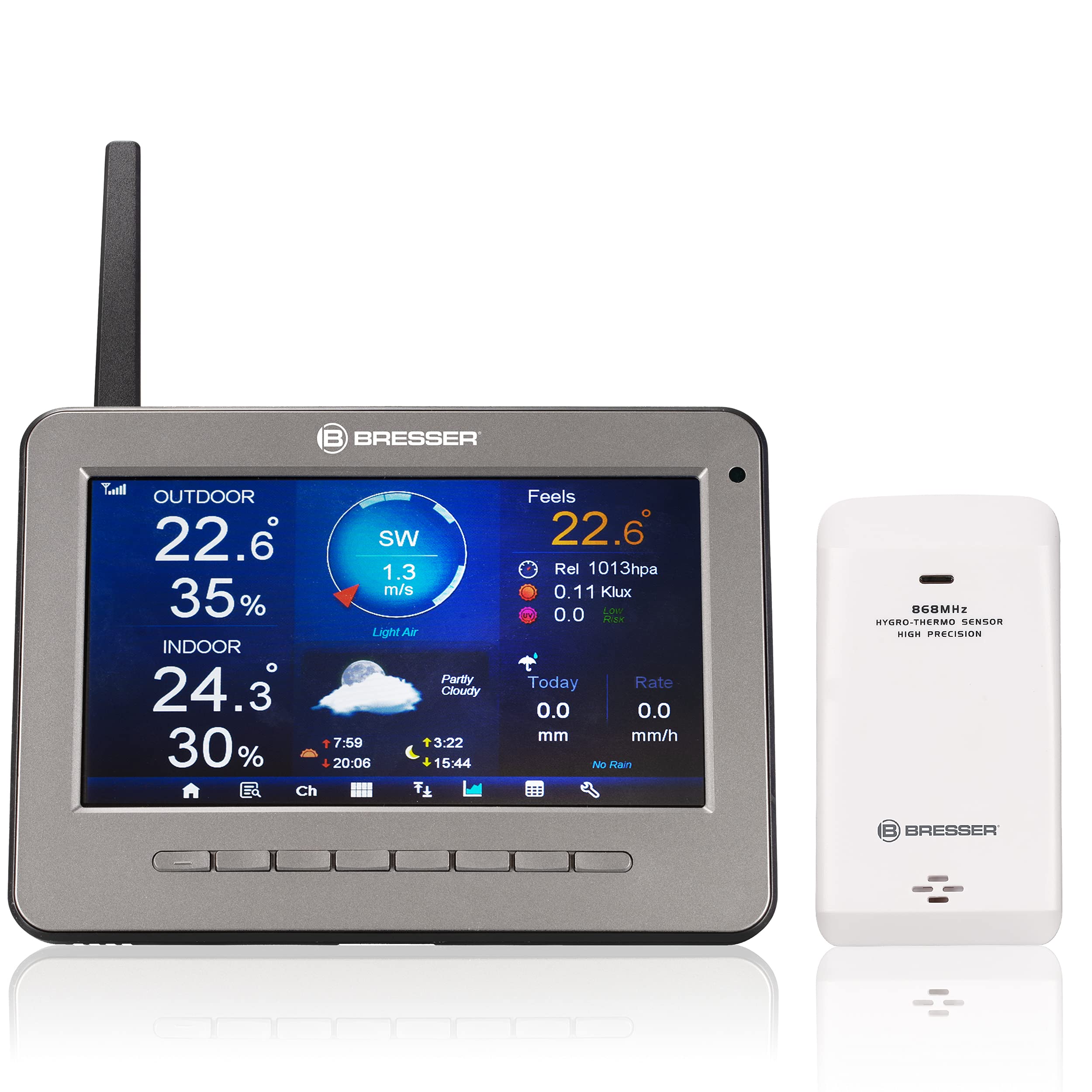 bresser-station-m-t-o-wifi-cran-tft-hd-7-avec-capteur-pro-7-en-1-anthracite image 8