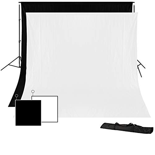 bresser-kit-syst-me-de-fond-300-cm-2-toiles-coton-3-x-4-m-noir-blanc image 8