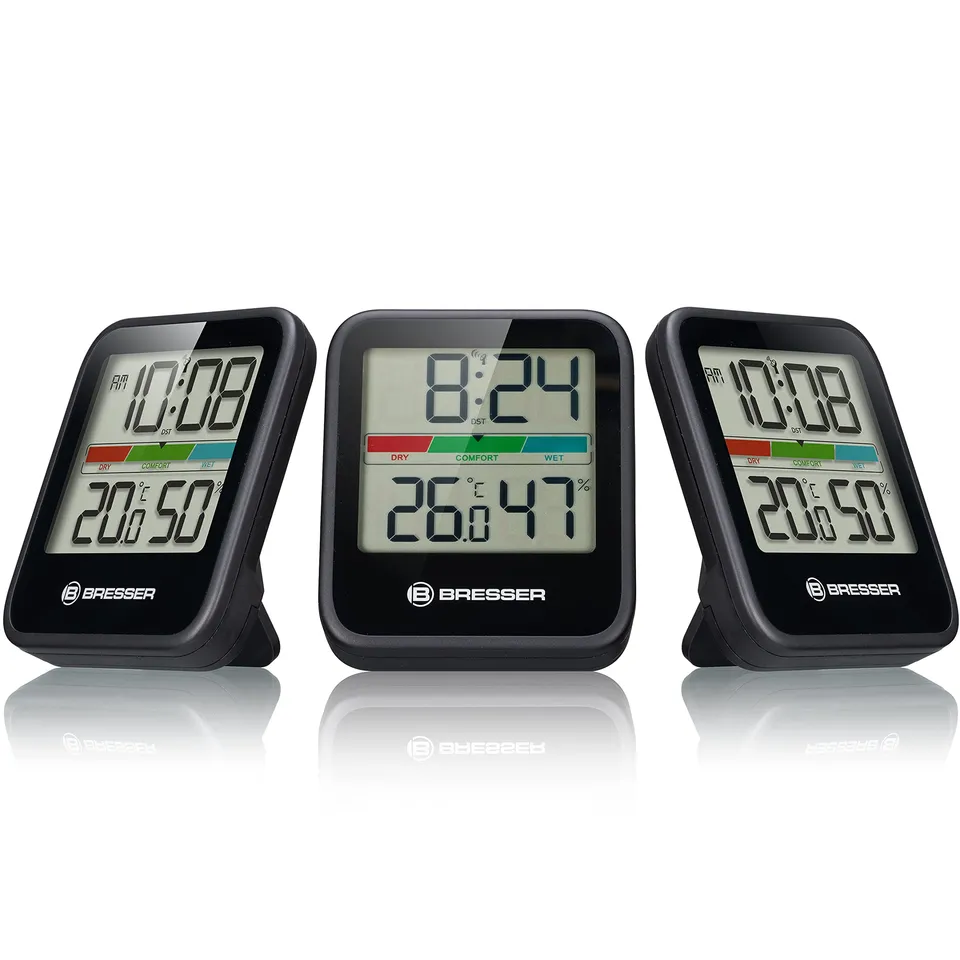 bresser-climate-monitor-dcf-noir-lot-de-3-thermo-hygrom-tres-int-rieurs image 1