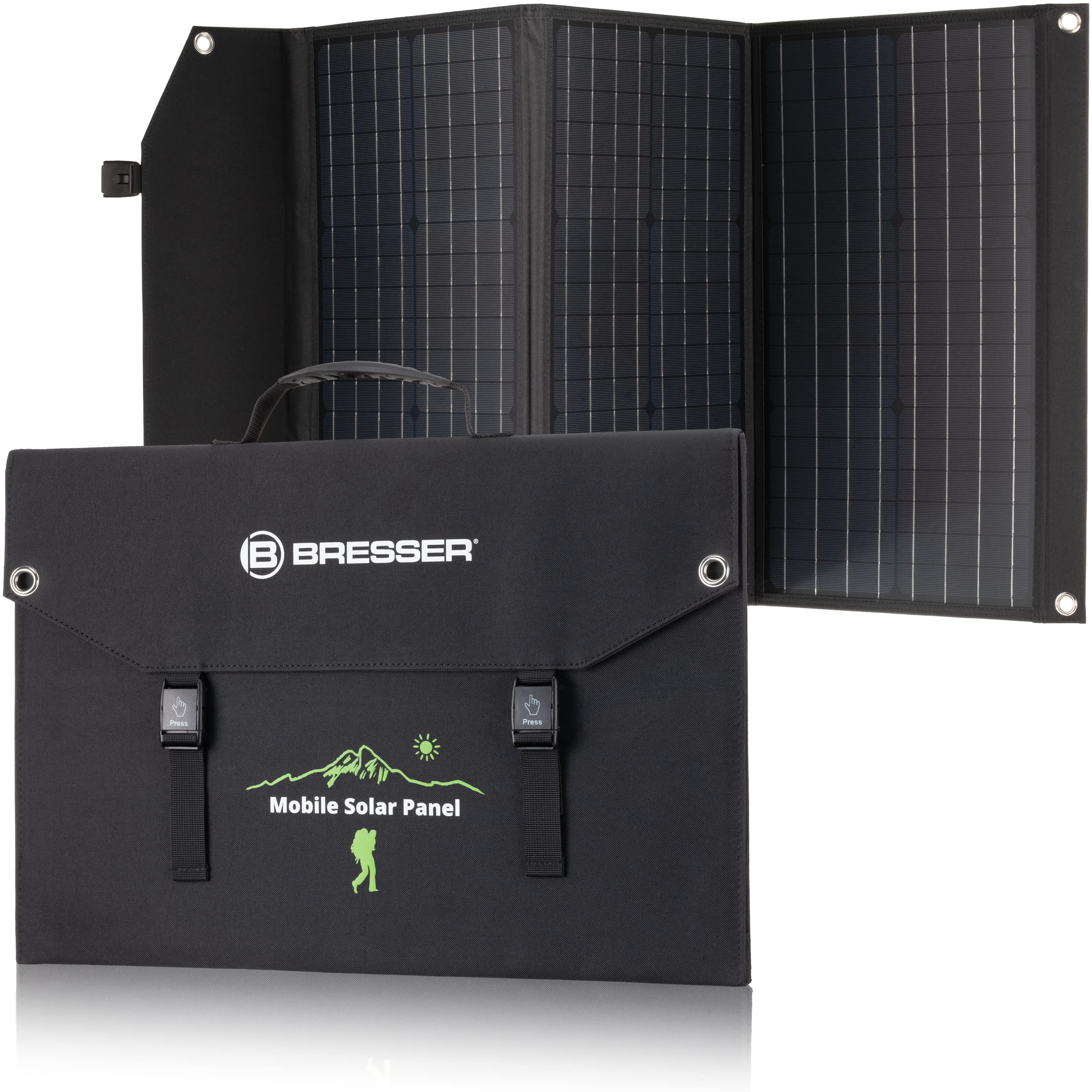 bresser-chargeur-solaire-portable-90w-pliable-usb-a-sortie-dc image 1