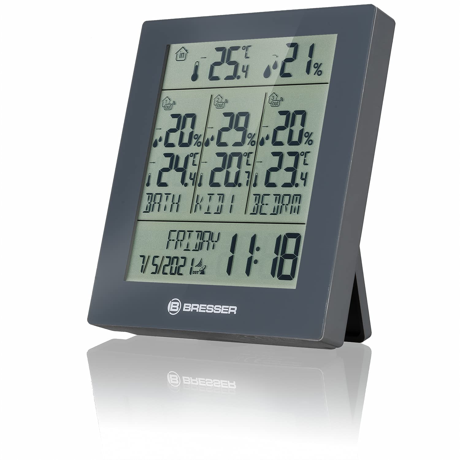 bresser-temeo-hygro-quadro-neo-thermo-hygrom-tre-4-points-de-mesure-gris image 4