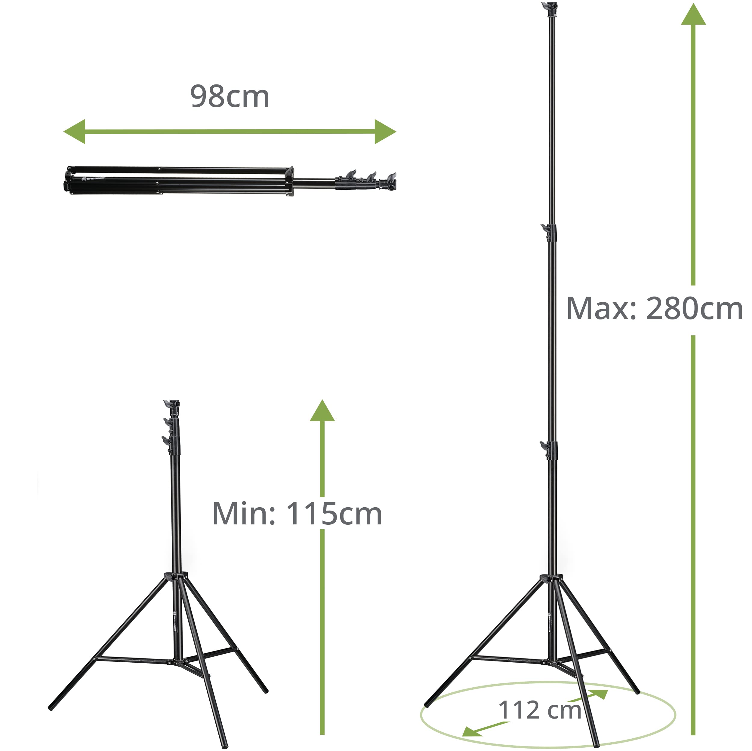 bresser-br-tp280-tr-pied-d-clairage-aluminium-120-280-cm-pneumatique-noir image 3