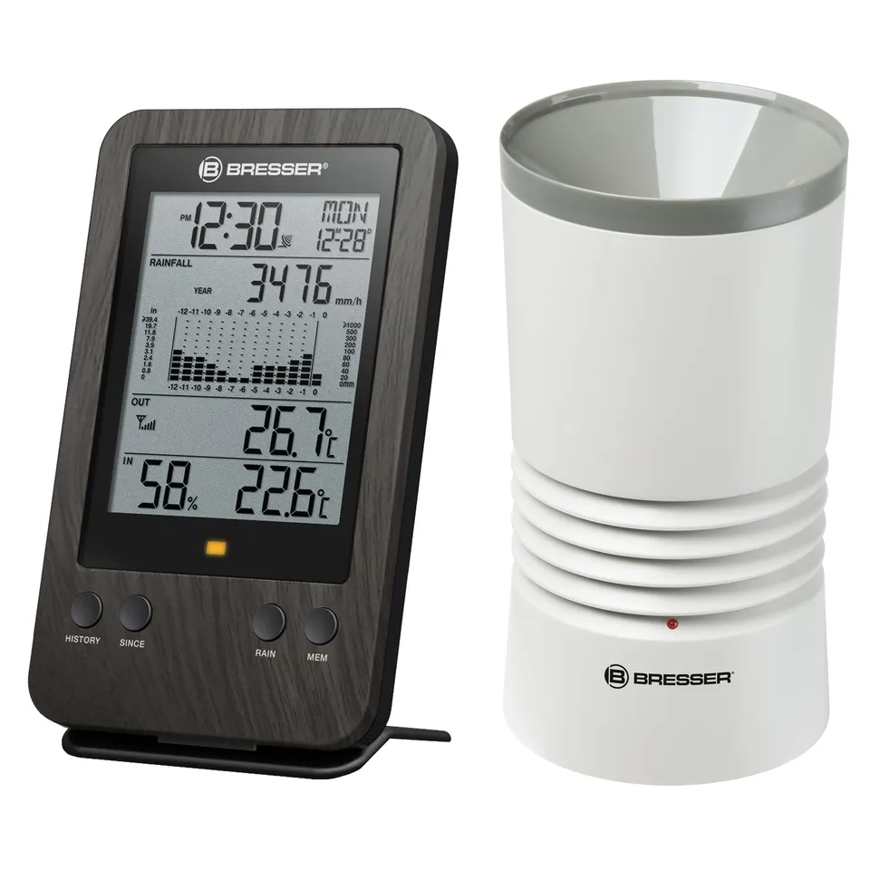 bresser-station-m-t-o-sans-fil-pluviom-tre-professionnel-aspect-bois image 1