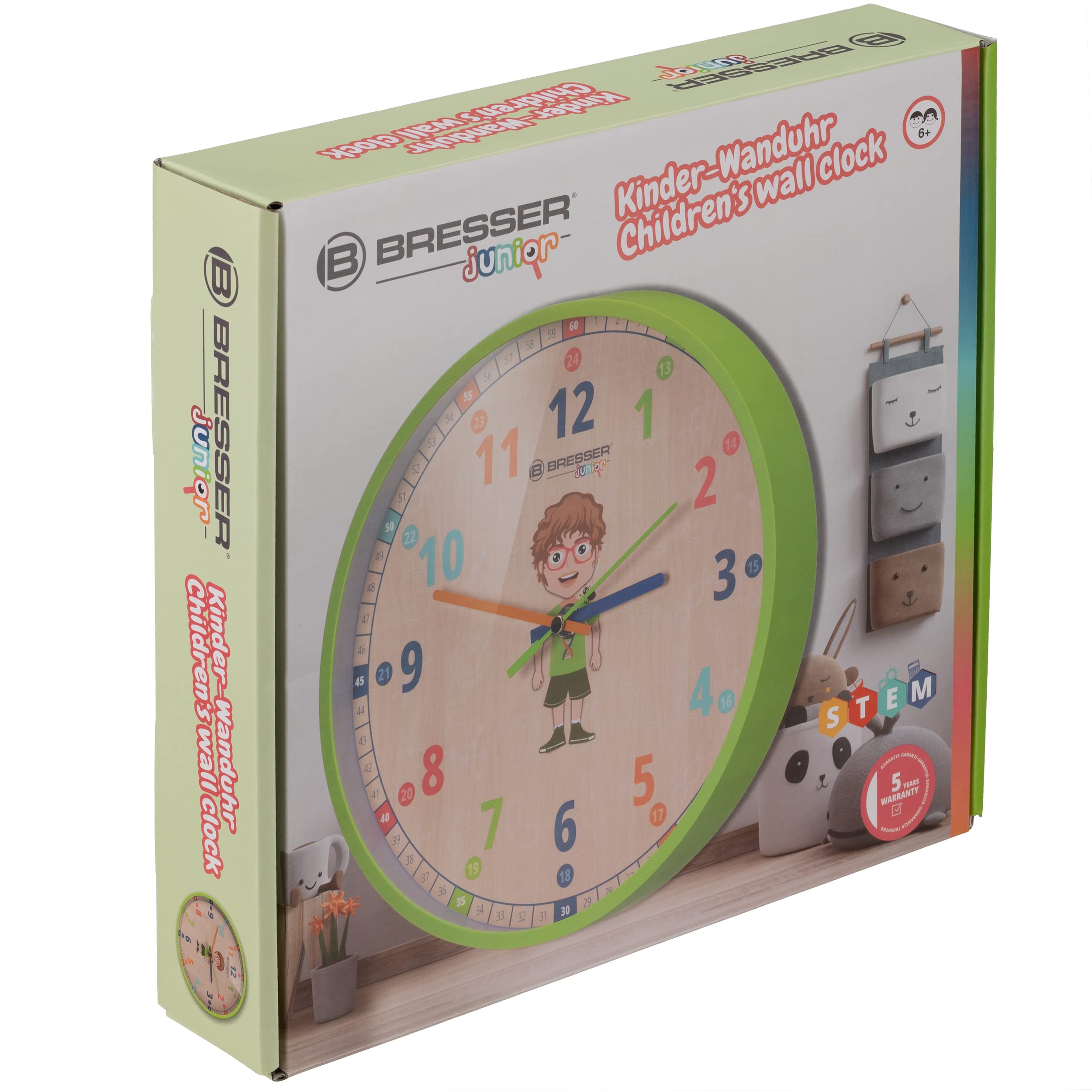 bresser-junior-horloge-murale-enfant-silencieuse-25-cm-motif-flora-luna-lukas-ve image 4