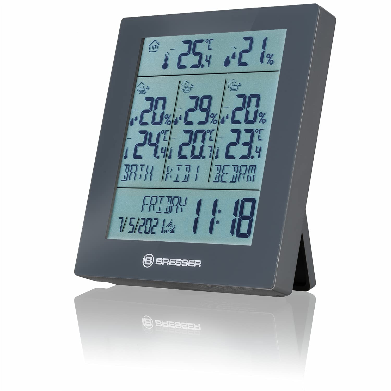 bresser-temeo-hygro-quadro-neo-thermo-hygrom-tre-4-points-de-mesure-gris image 5