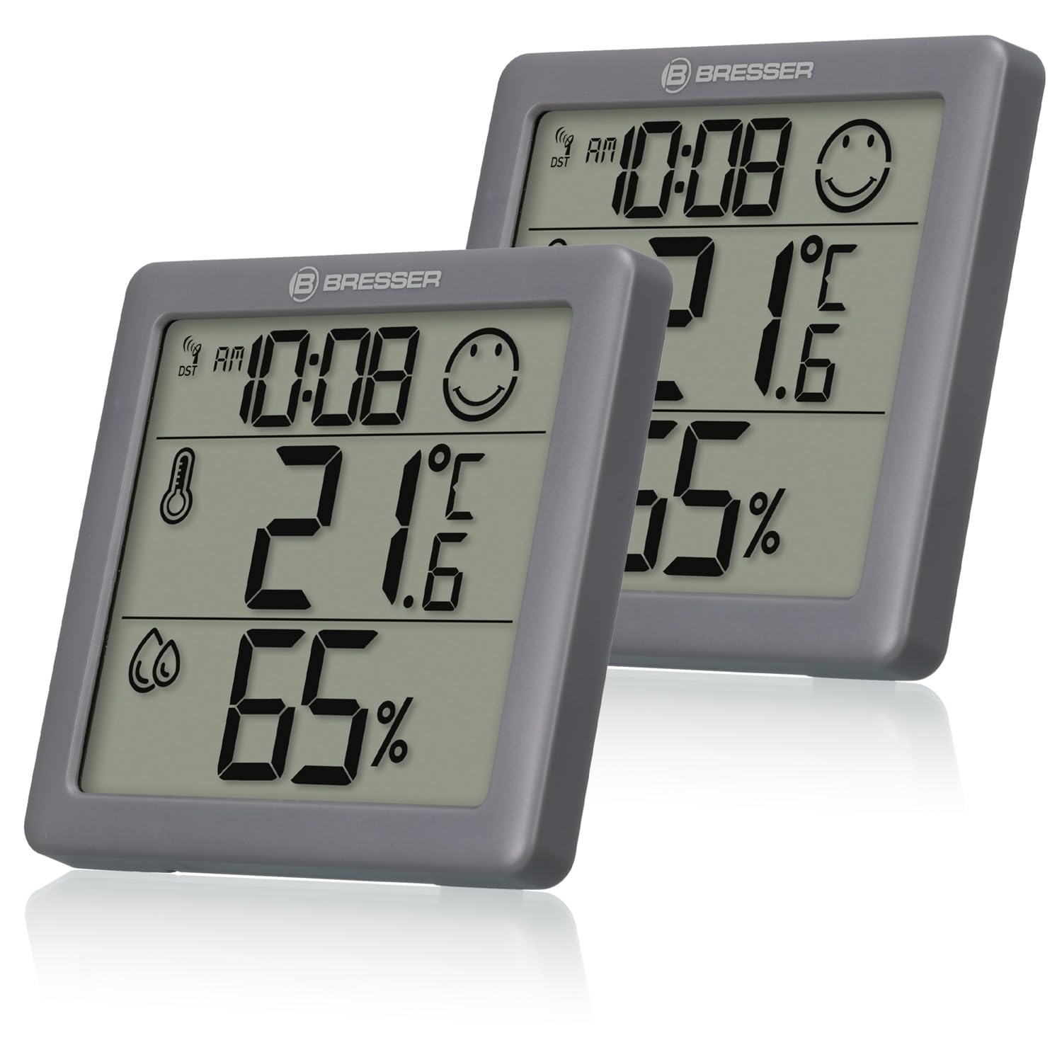 bresser-climate-smile-lot-de-2-thermo-hygrom-tres-smiley-poser-ou-fixer-au-mur-h image 1