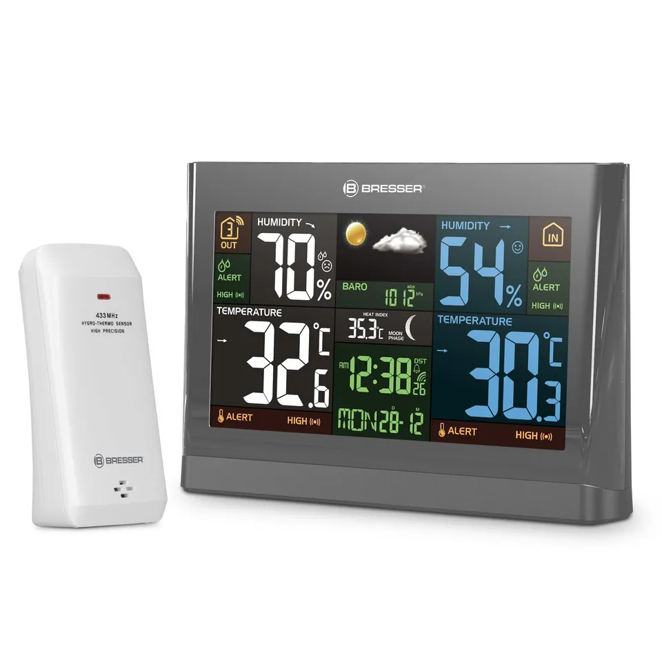 bresser-station-m-t-o-radio-meteo-thbm-colour-avec-grand-cran-couleur-et-capteur image 1