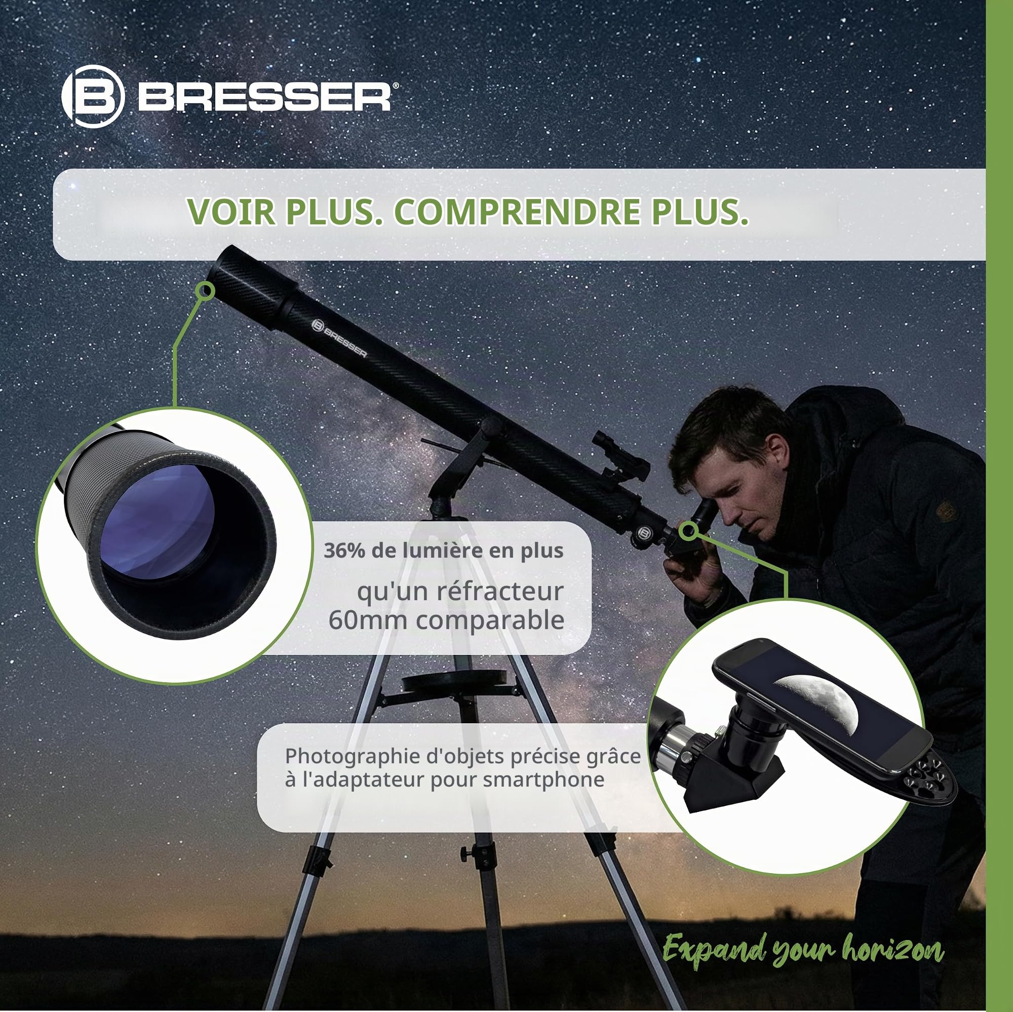 bresser-sirius-70-900-az-t-lescope-r-fracteur-avec-adaptateur-smartphone image 6