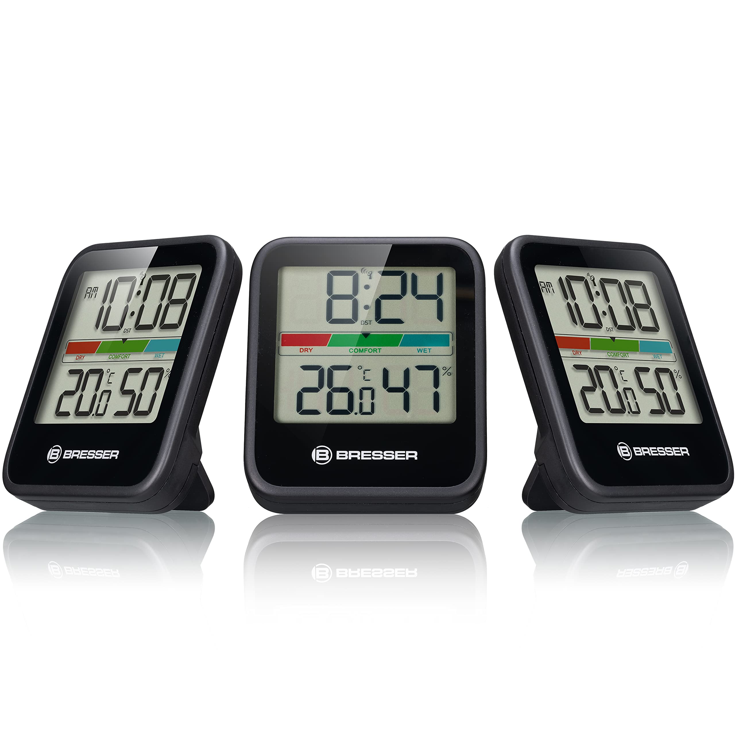 bresser-climate-monitor-dcf-noir-lot-de-3-thermo-hygrom-tres-int-rieurs image 1