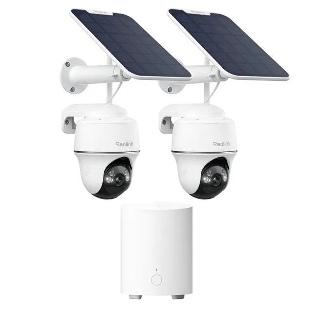 reolink-argus-pt-sp-home-hub-mini-kit-2-cam-ras-solaires-5mp-360-ext-rieures image 1