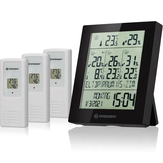 bresser-temeo-hygro-quadro-neo-thermo-hygrom-tre-4-points-de-mesure-noir image 1