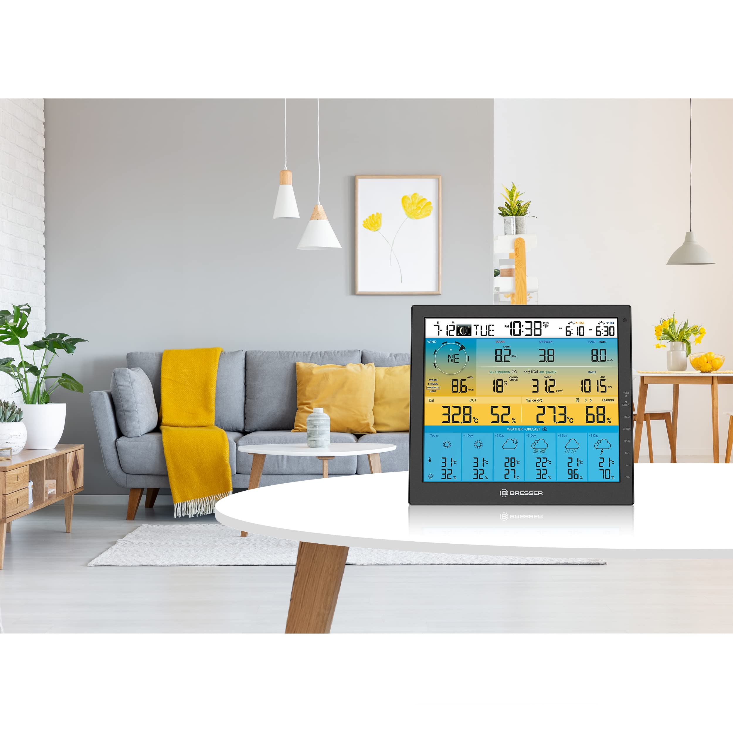 bresser-4cast-pro-sf-station-m-t-o-wlan-solaire-capteur-7-en-1-pr-visions-6-jour image 4
