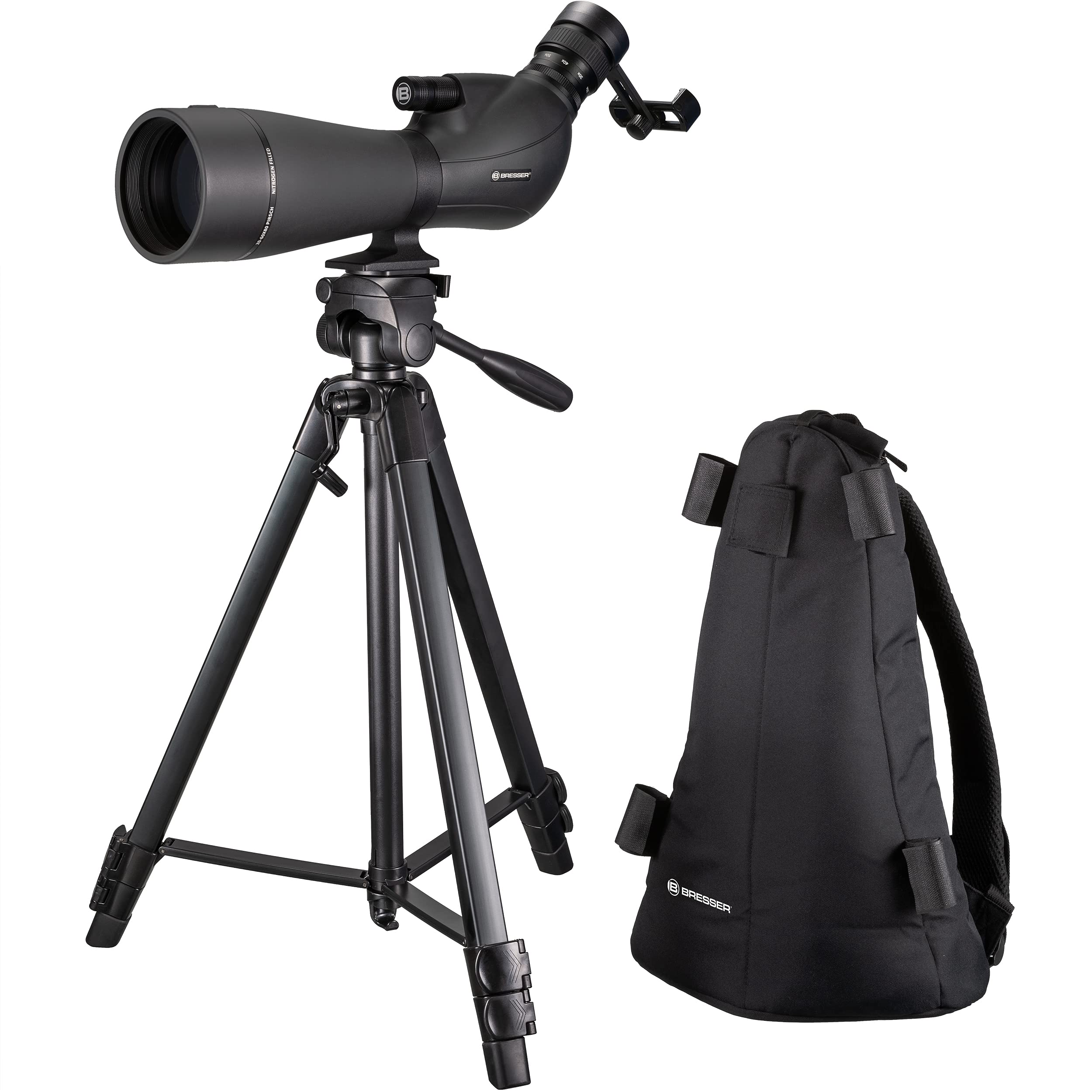 bresser-spolux-20-60x80-longue-vue-zoom-avec-tr-pied-et-adaptateur-smartphone image 1