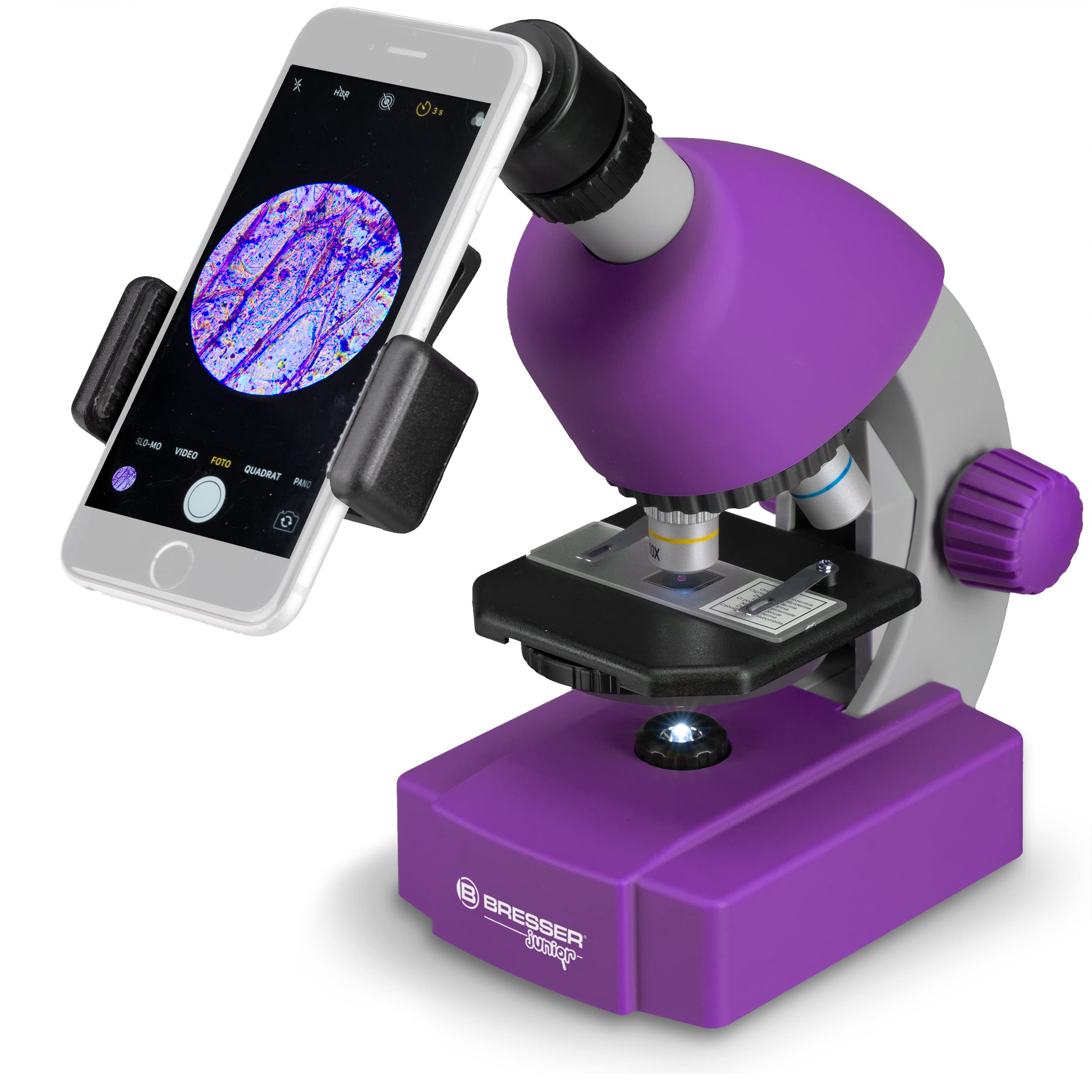 bresser-junior-microscope-enfants-40x-640x-led-support-smartphone-violet image 3