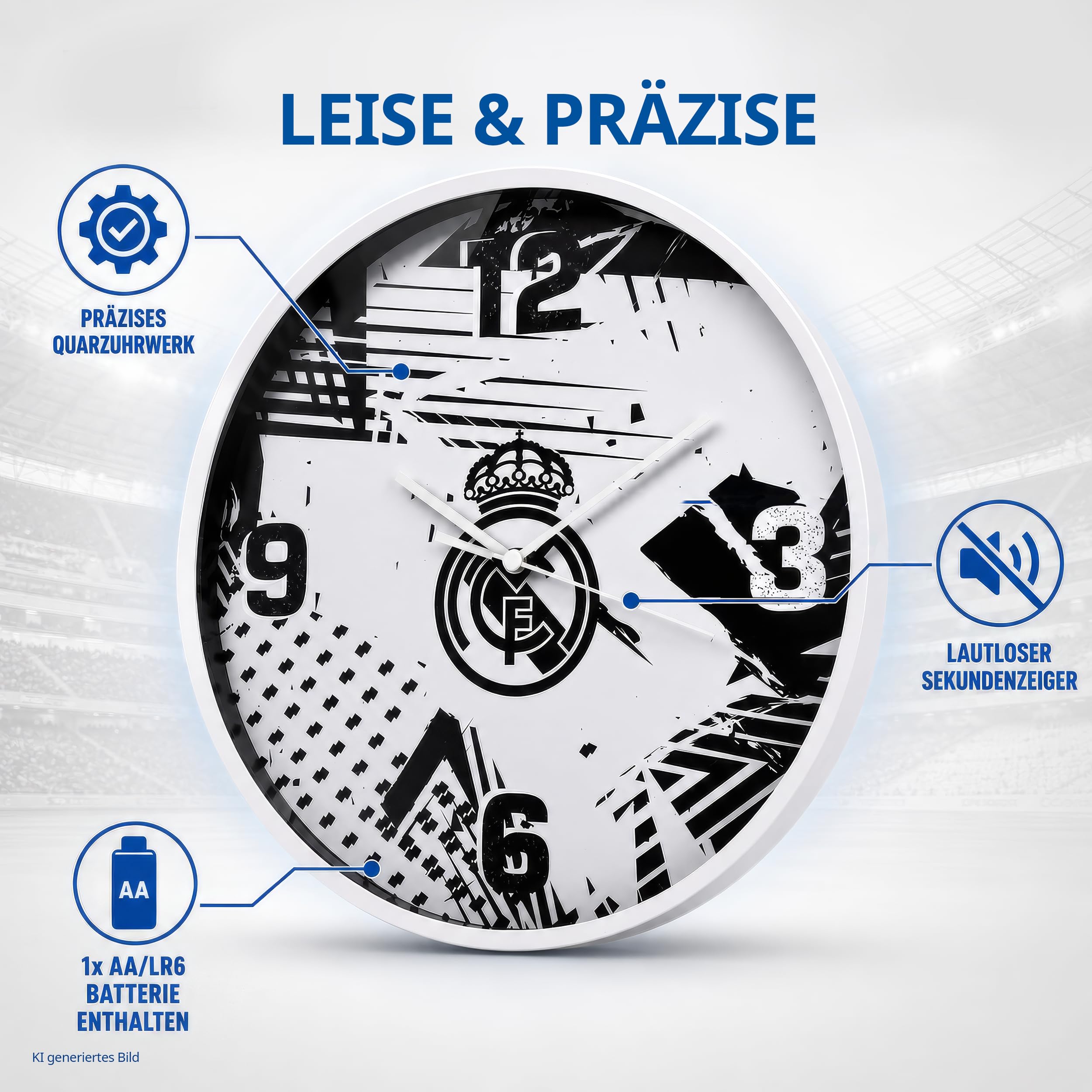bresser-horloge-murale-real-madrid-25-cm-funky-design-urbain image 6