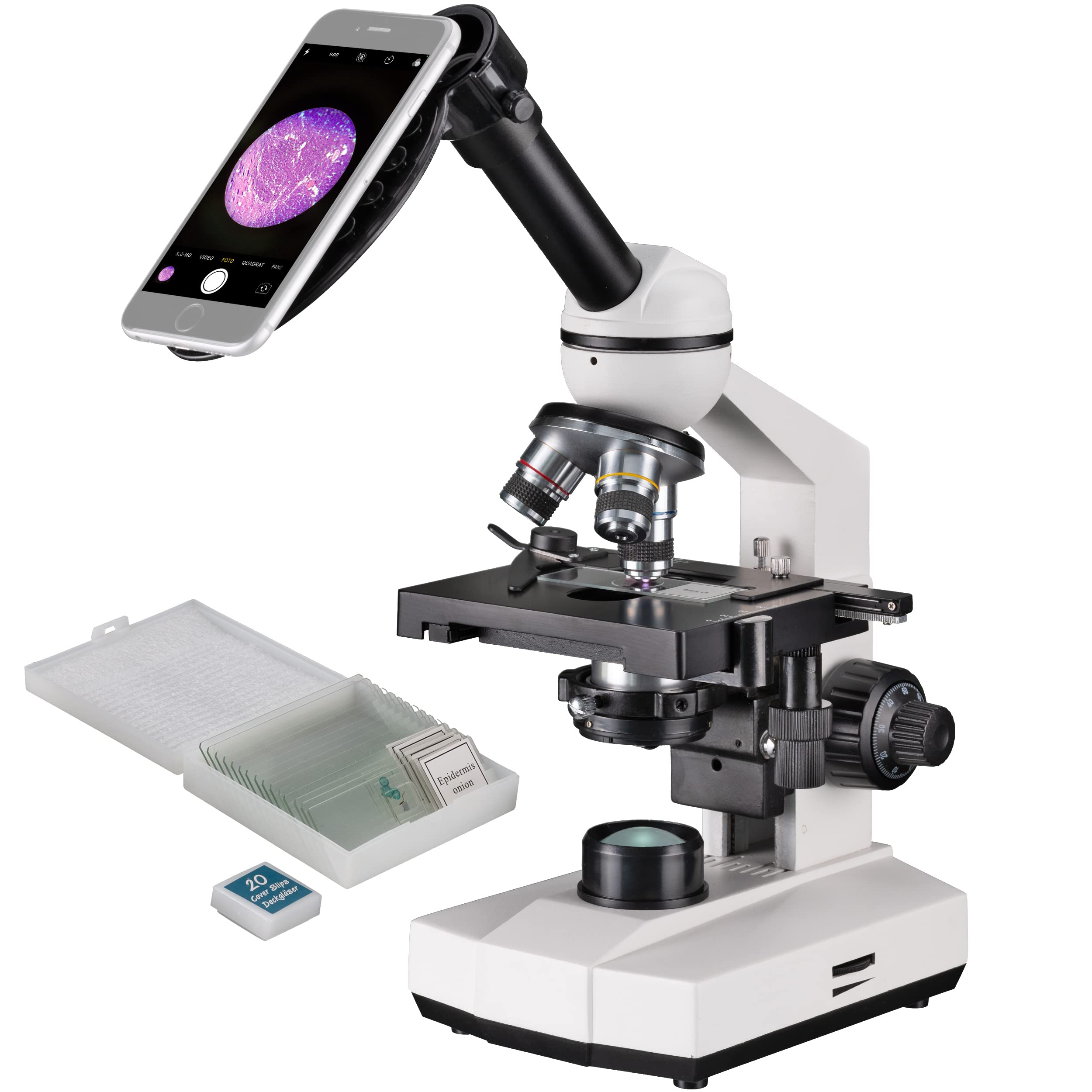 bresser-erudit-basic-mono-microscope-40x-400x-avec-valise-et-adaptateur-smartpho image 7