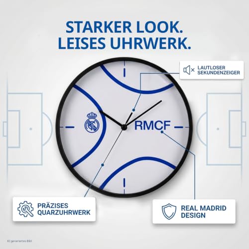 bresser-horloge-murale-real-madrid-25-cm-mouvement-quartz-silencieux image 4